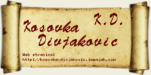 Kosovka Divjaković vizit kartica